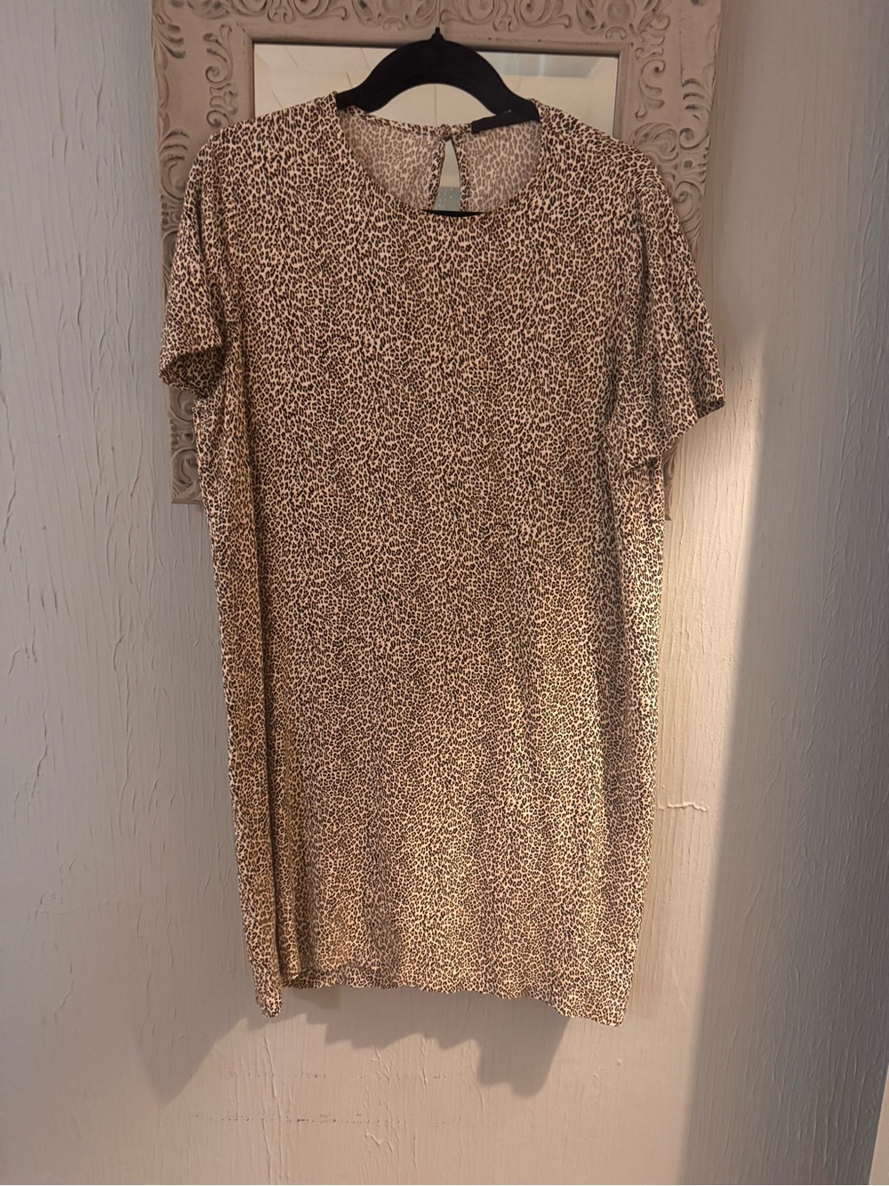 Jenni Kayne Short Sleeve Leopard Shift Dress - Beige/Brown